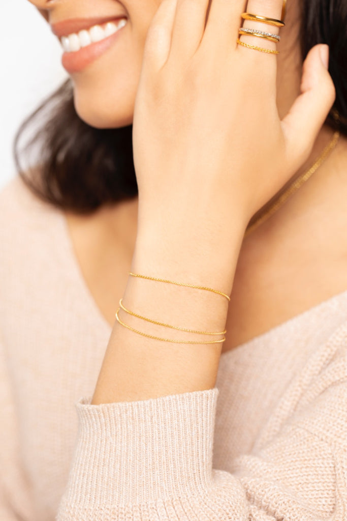 Essential Chain Layered Bracelet - Gold