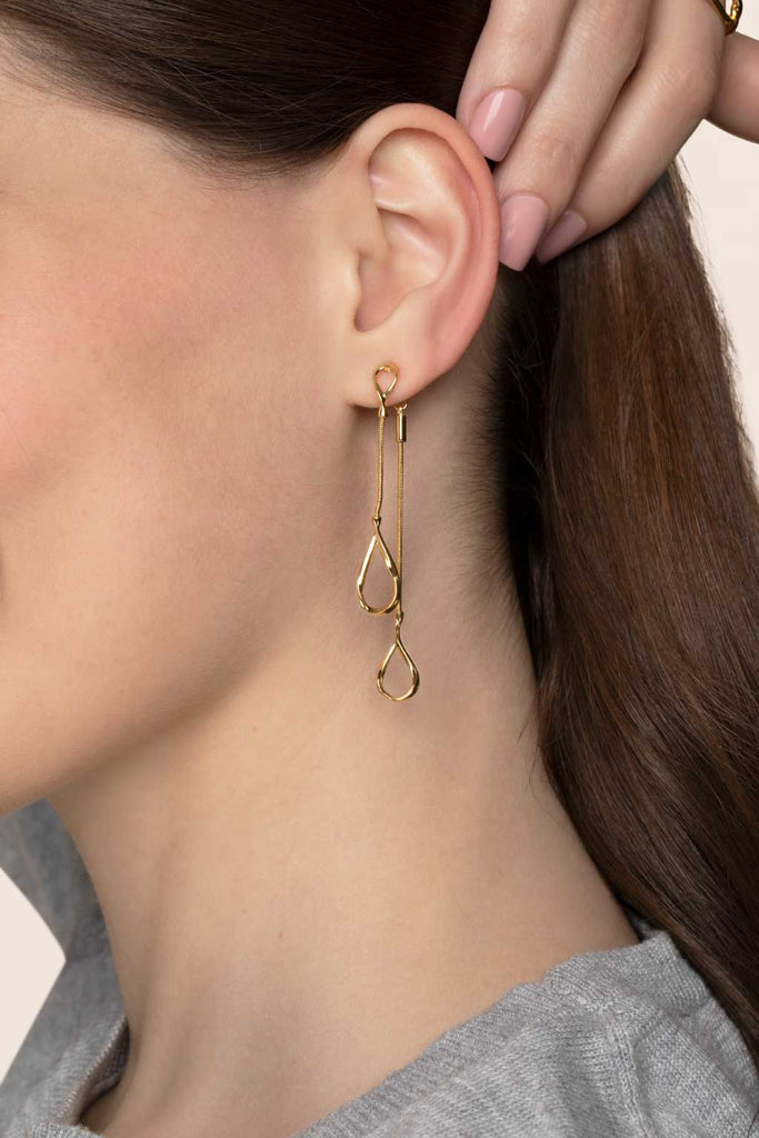 Infini Double Drop Earring - Gold