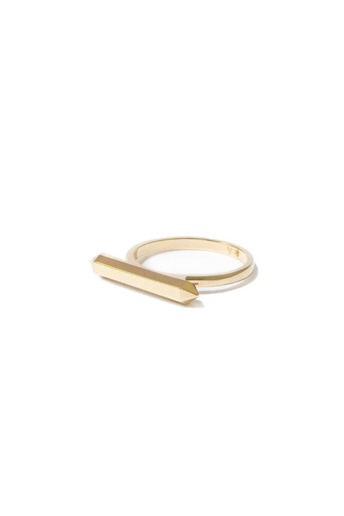 Essential Hexagon Bar Ring - Gold