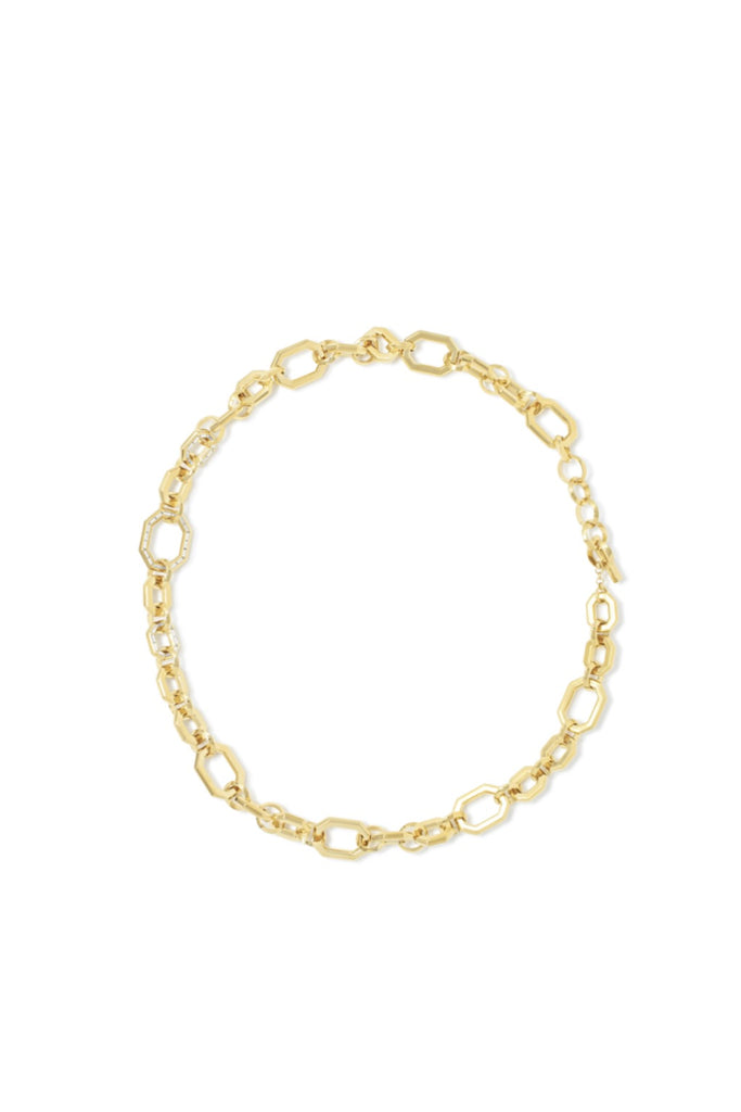 Essential Baguette Inlay Link Necklace - Gold