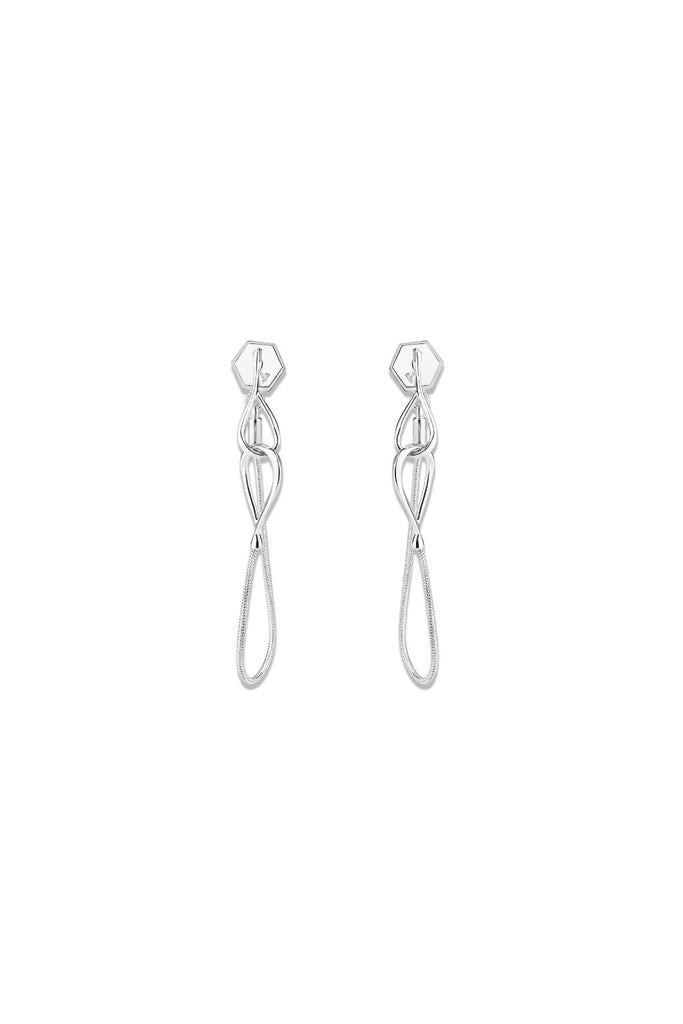 Infini Loop Earring - Rhodium